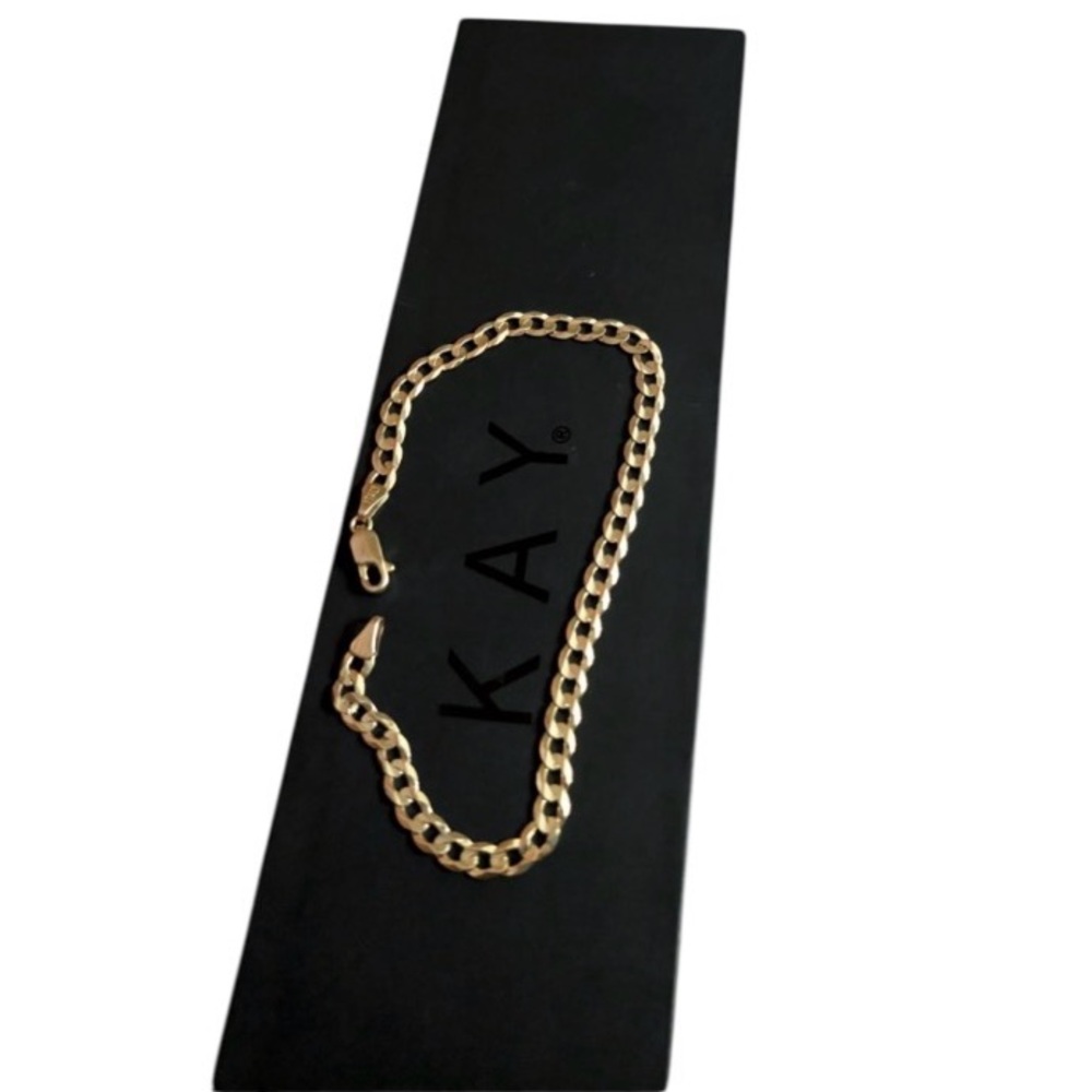 10k Gold Curb Chain Bracelet In Original Box - Picture 2 of 4